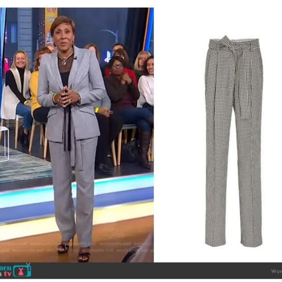 PRABAL GURUNG SIMONE Belted Houndstooth Pants - Picture 4 of 12